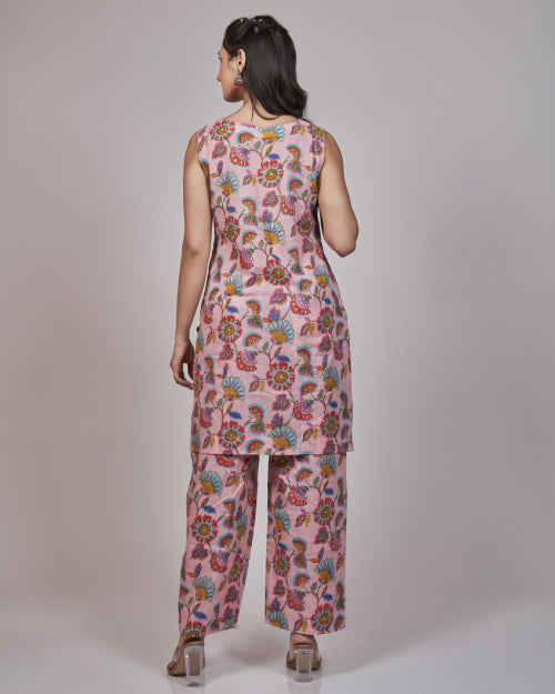 Blush Garden Organza Layered Kurta Set