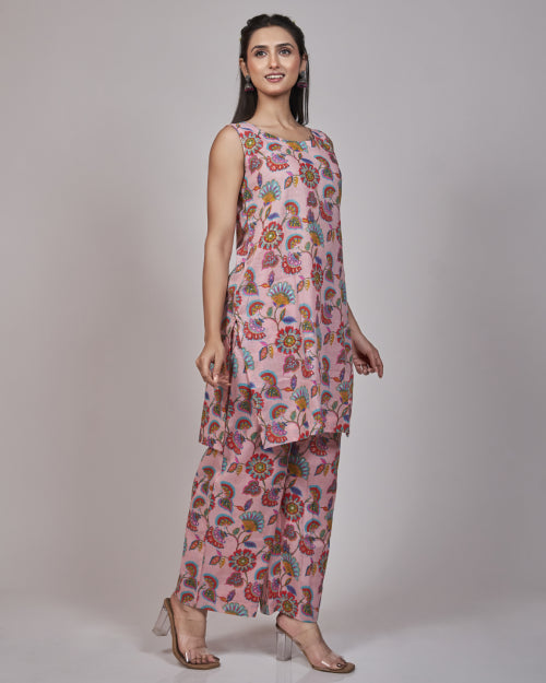 Blush Garden Organza Layered Kurta Set