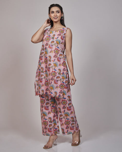 Blush Garden Organza Layered Kurta Set
