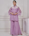 Lilac Bloom Embroidered Organza Co-Ord Set with Wide-Leg Palazzo Pants