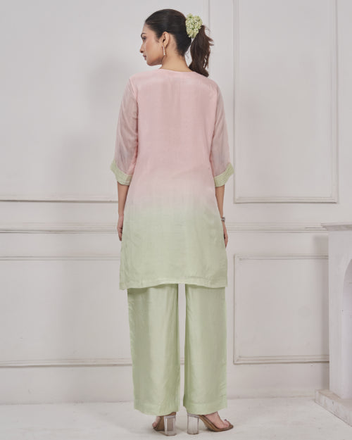 Blush Meadow Embroidered Kurta & Palazzo Set