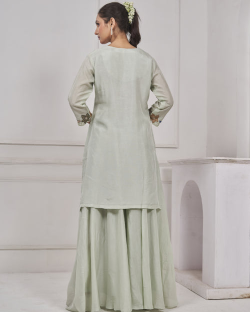 Floral Symphony Embroidered Co-Ord Set with Dupatta
