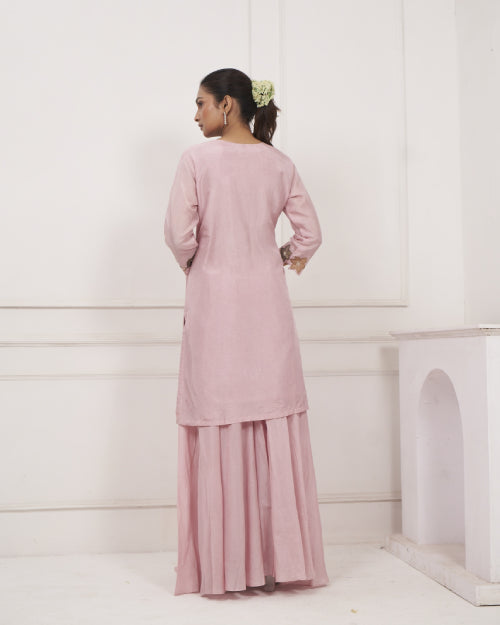 Floral Symphony Embroidered Co-Ord Set with Dupatta