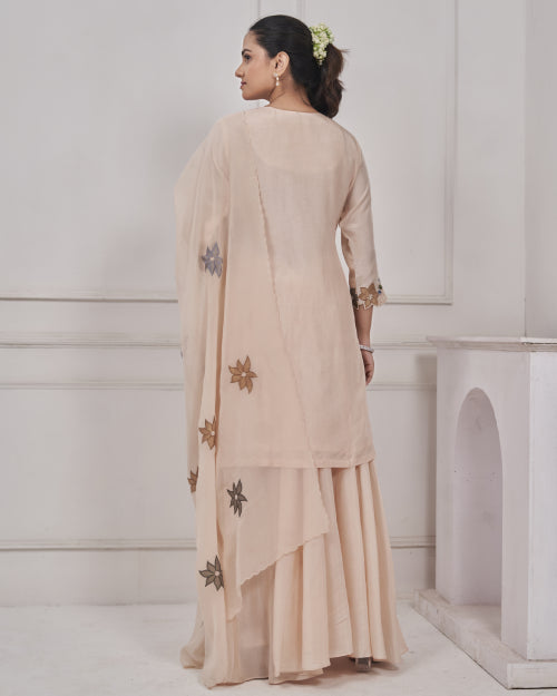 Floral Symphony Embroidered Co-Ord Set with Dupatta