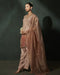 Rose Gold Aura Embellished Kurta Set With Wide-Leg Palazzo & Rose Gold Striped Organza Dupatta