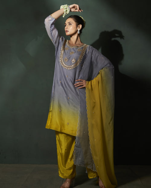 Twilight Ombre Embroidered Kurta Set