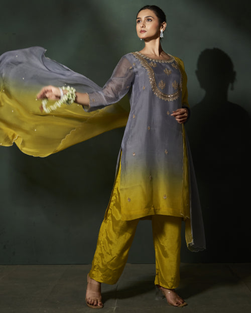 Twilight Ombre Embroidered Kurta Set