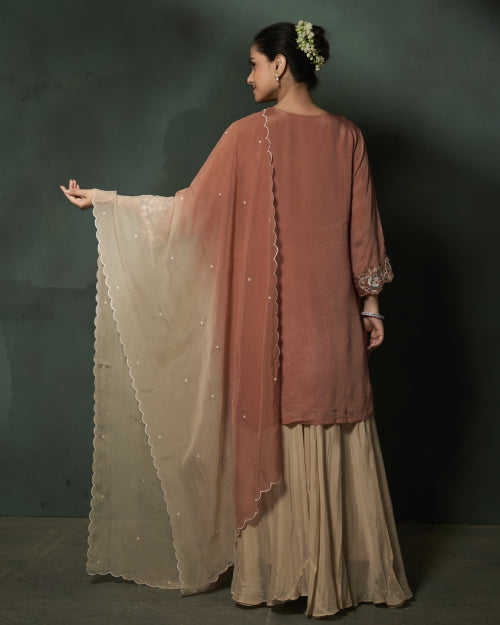 Rosewood Elegance Embroidered Kurta Set