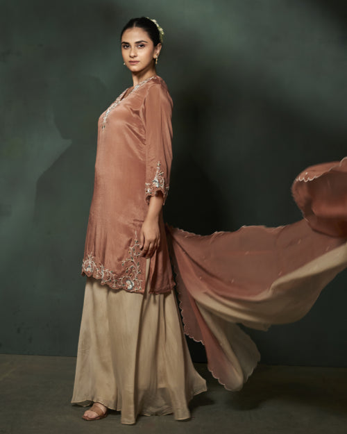 Rosewood Elegance Embroidered Kurta Set